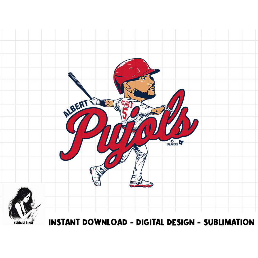 Albert Pujols - Caricature - St. Louis Baseball png, sublimation.jpg