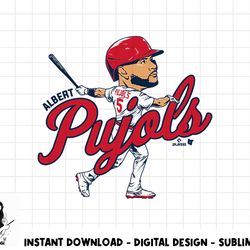 albert pujols - caricature - st. louis baseball png, sublimation