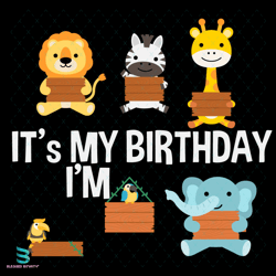 it is my birthday safari zoo animals birthday boy, birthday svg