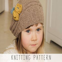 knitting pattern easy slouch beanie x classic beanie hat knit pattern x girls hat pattern x slouchy hat pattern x women