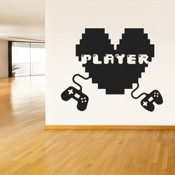 Player, Pixel, 8 Bit, 16 Bit Picture, Video Game, Computer Game, Game Play, Wall Sticker Vinyl Decal Mural Art Decor