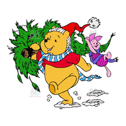 pooh and piglet christmas tree svg, disney svg, pooh svg, piglet svg, christmas tree svg, trending svg