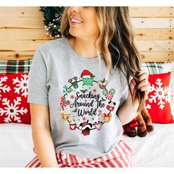 Snacking Around The World Epcot Christmas Shirt | Disney Christmas Shirt| Disney Holiday Shirt| Disney Shirts for Family