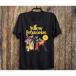the beatles yellow submarine party graphic t-shirt