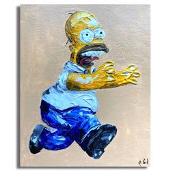Homer Original Painting, Homer Simpson Wall Art, The Simpsons Wall Art, Homer Simpson wall decor, Homer Simpson Art