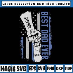 personalized dad raised fist bump png, father's day, custom kid names gift for daddy, best dad ever png, dad kids