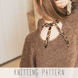 KNITTING PATTERN kids sweater x Raglan knit sweater x Easy sweater knit pattern x Girls jumper knit pattern x Yoke knit