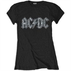 ac/dc ladies t-shirt: logo (diamante)