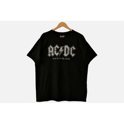 men's ac dc back in black rock t-shirt size xl