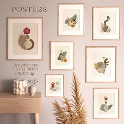 Collection consists of 7 modern abstract premade posters in JPG format, 300 dpi, size 11 x 8,5 and 11 x 17 inches