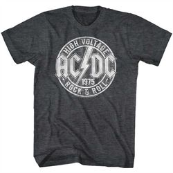 ac/dc r and r black heather adult t-shirt