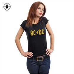 ac*dc - gold lettering on black t