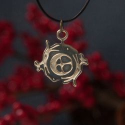 Wolves Skoll and Hati pendant. Norse Viking jewelry
