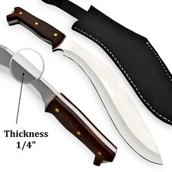 1/4" thick hand made custom made d2  steel hunting gurkha kukri knife , kukri knife