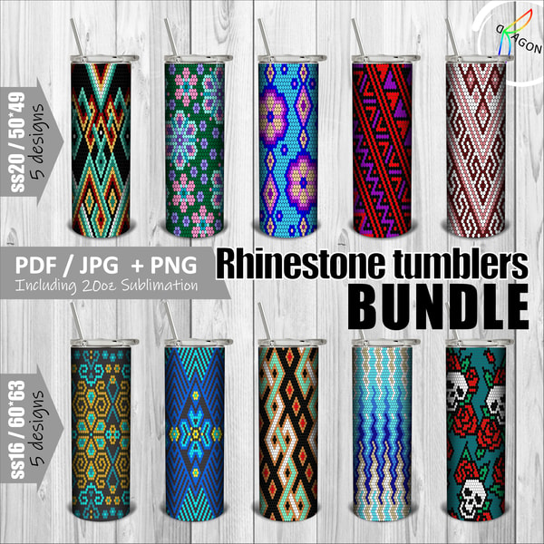 Bundle / Rhinestone Tumbler Template for ss20 ss16 /20oz str Inspire