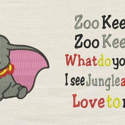 Zoo Keeper with dumbo 2 designs reading pillow-INSTANT D0WNL0AD