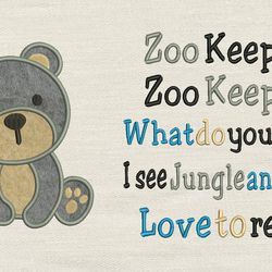 zoo keeper with baby bear 2 designs reading pillow-instant d0wnl0ad