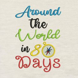 around the world embroidery design 3 sizes reading pillow-instant d0wnl0ad