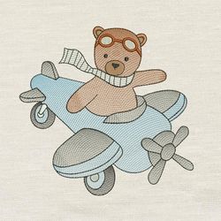 cute bear embroidery design 3 sizes reading pillow-instant d0wnl0ad