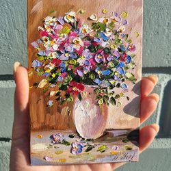 Oil painting Flower artwork original art