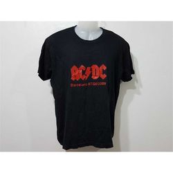 vintage ac/dc australian rock band shirt men size: l/2009 black ice open-air european tour t-shirt, /graphic t-shirt/fun