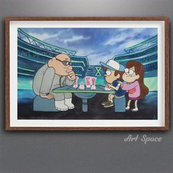 original watercolor painting "globnar" gravity falls, dipper, mable, wall decor, gift for teenager, room decoration, art