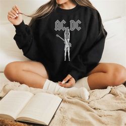 vintage acdc sweatshirt, oversized retro band sweatshirt, trendy sweatshirt
