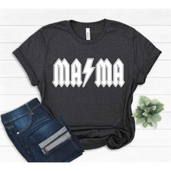 mama shirt, mama thunderstruck shirt, acdc mama t-shirt, rocker mama shirts, acdc shirts, mom shirts, mother's day gift