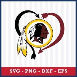 Washington Redskins Heart Svg,  Washington Redskins Svg, Washington Commanders Cricut Svg, NFL Svg Digital File