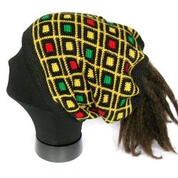 Crochet Rasta Hat with a hole for Dreadlocks. Headband Rasta Style . Hair band . Open Top