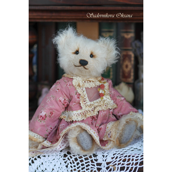 1Handmade Artist-Collectible Teddy Bear-OOAK-Vintage-Victorian Style-Stuffed-Antique-bears animal-toys bear-plushinnes toy-decor baby-shower toys (3).jpg