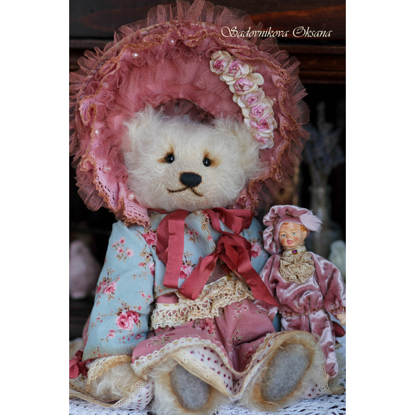 1Handmade Artist-Collectible Teddy Bear-OOAK-Vintage-Victorian Style-Stuffed-Antique-bears animal-toys bear-plushinnes toy-decor baby-shower toys (5).jpg
