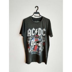 vintage mens ac/dc t-shirt , we salute you, british tour 1982 t-shirt,vintage rock and roll band tee