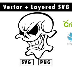 skull banner svg & png files for cricut machine , anime svg , manga svg , goku svg
