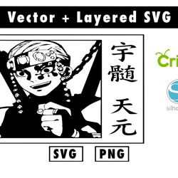 tengen uzui svg & png files for cricut machine , anime svg , manga svg , goku svg