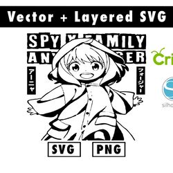 spy x family anime anya forger svg & png files for cricut machine , anime svg , manga svg , goku svg