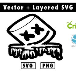 marshmello svg & png files for cricut machine , anime svg , manga svg , goku svg