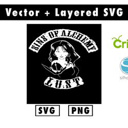 fullmetal alchemist svg & png files for cricut machine , anime svg , manga svg , goku svg
