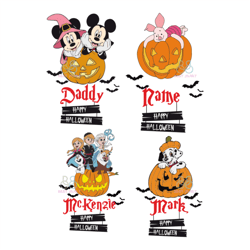 mickey halloween pumpkin bundle svg, halloween svg, mickey svg, minnie svg, piglet svg, pumpkin svg