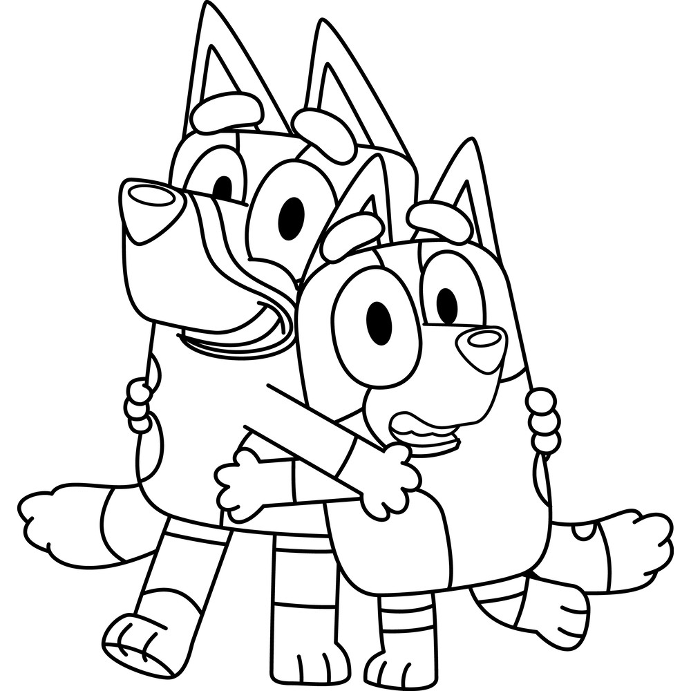 Bluey and Bingo 2 outline.png