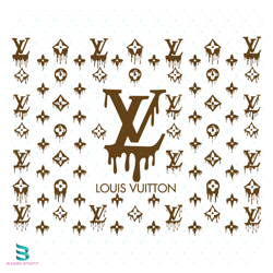 louis vuitton dripping wrap svg, louis vuitton svg, lv logo svg