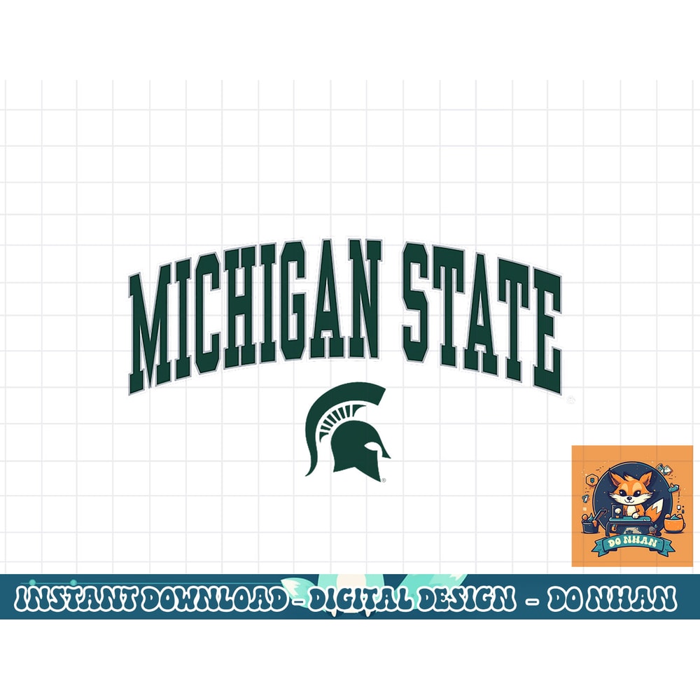 Michigan State Spartans Arch Over Heather Gray png, sublimation.jpg