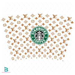 louis vuitton starbucks wrap svg, louis vuitton svg, starbucks svg