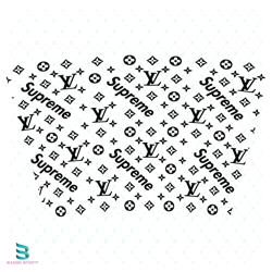 louis vuitton supreme starbucks wrap svg, louis vuitton svg, starbucks svg