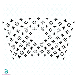 louis vuitton bad bunny starbucks wrap svg, louis vuitton svg, starbucks svg