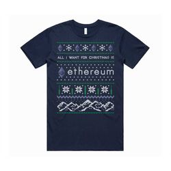 All I Want For Christmas Is ETH T-shirt Tee Top Ethereum Crypto Cryptocurrency BTC Xmas Funny