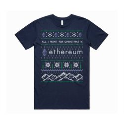 all i want for christmas is eth t-shirt tee top ethereum crypto cryptocurrency btc xmas funny