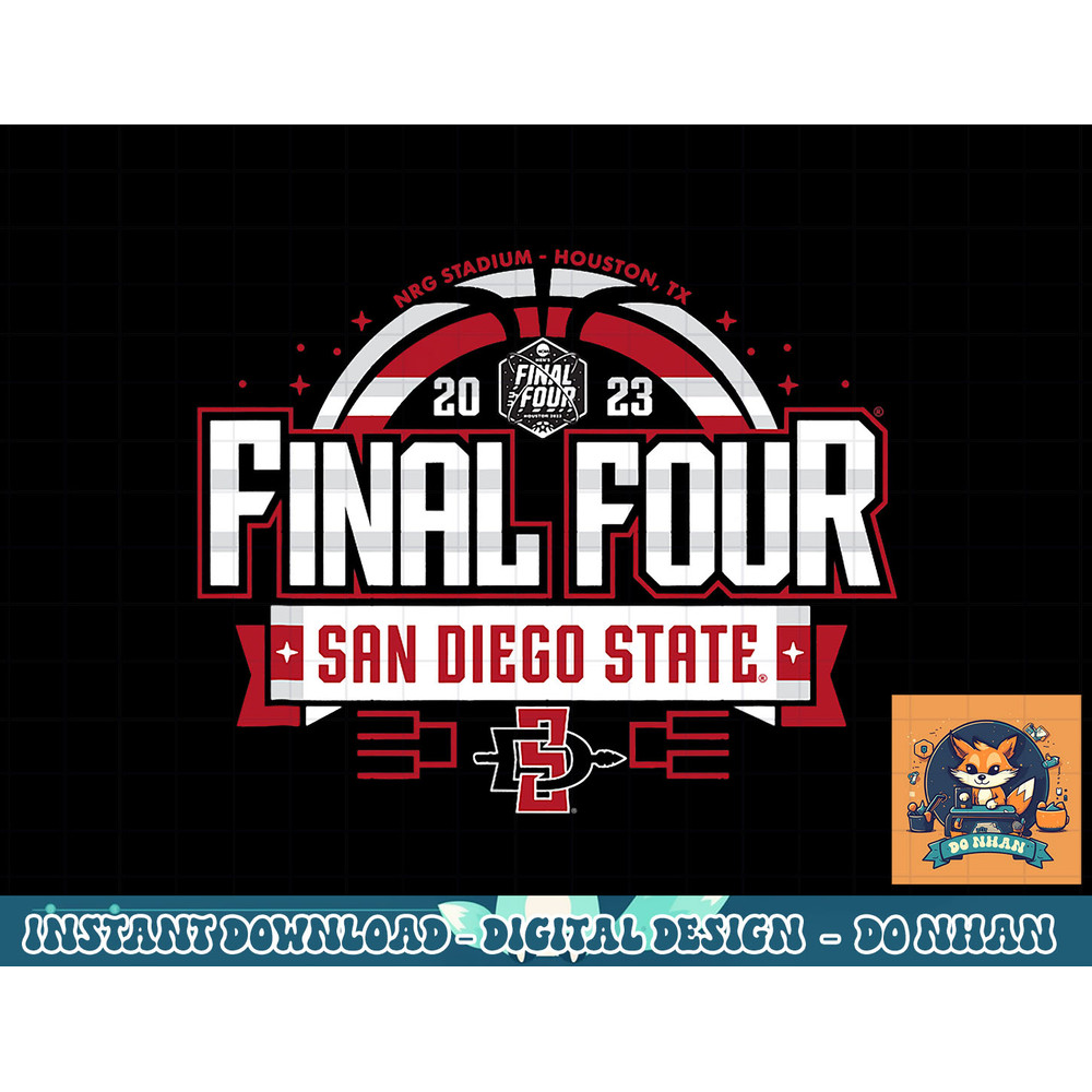 San Diego State Aztecs Final Four 2023 Basketball Bold Black png, sublimation.jpg