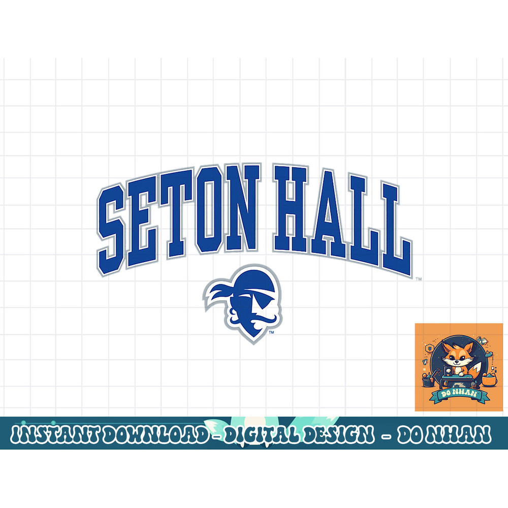 Seton Hall Pirates Arch Over White Officially Licensed  png, sublimation.jpg