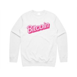 bitcoin pink retro jumper sweater sweatshirt funny cryptocurrency crypto btc doge coin ethereum meme